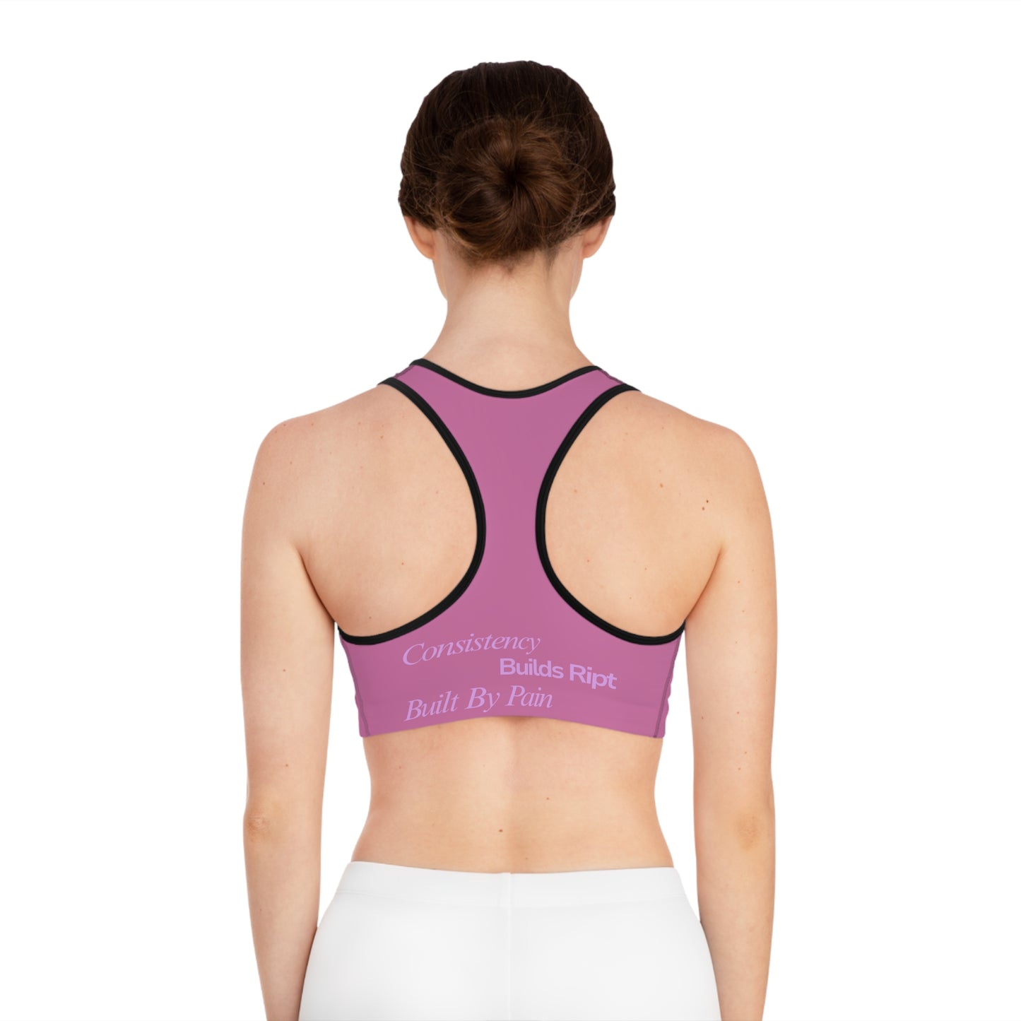 Wear Pink Performance Sports Bra — 'RIPT WEAR' Blue Logo Athletic Crop