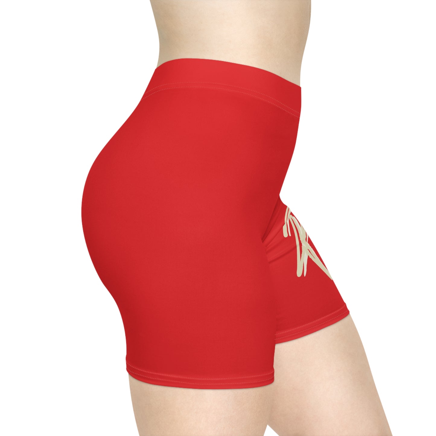 Red Ript Wear Women's Brown Biker Shorts — 'RIPT WEAR' Logo Athletic Shorts