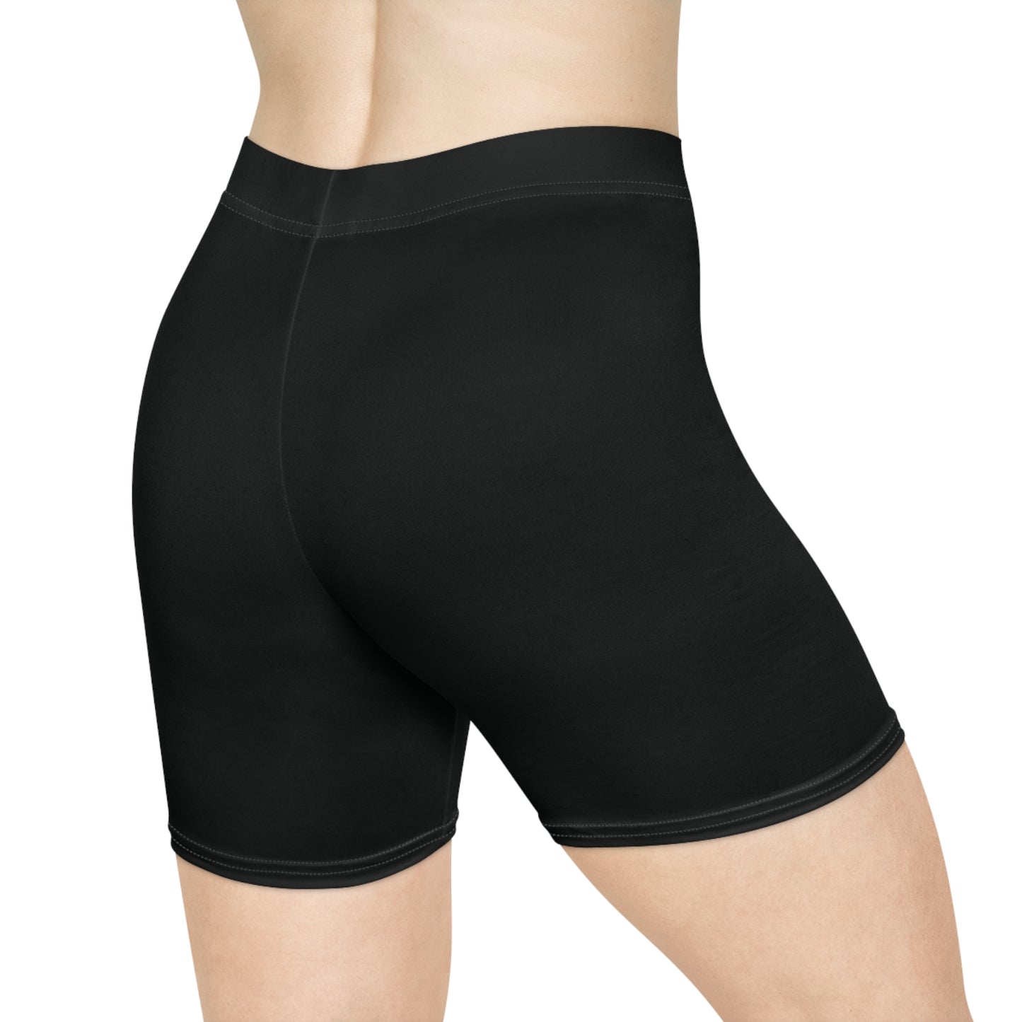 Ript Wear Women's Black Biker Shorts — 'RIPT WEAR' Red Logo Athletic Shorts