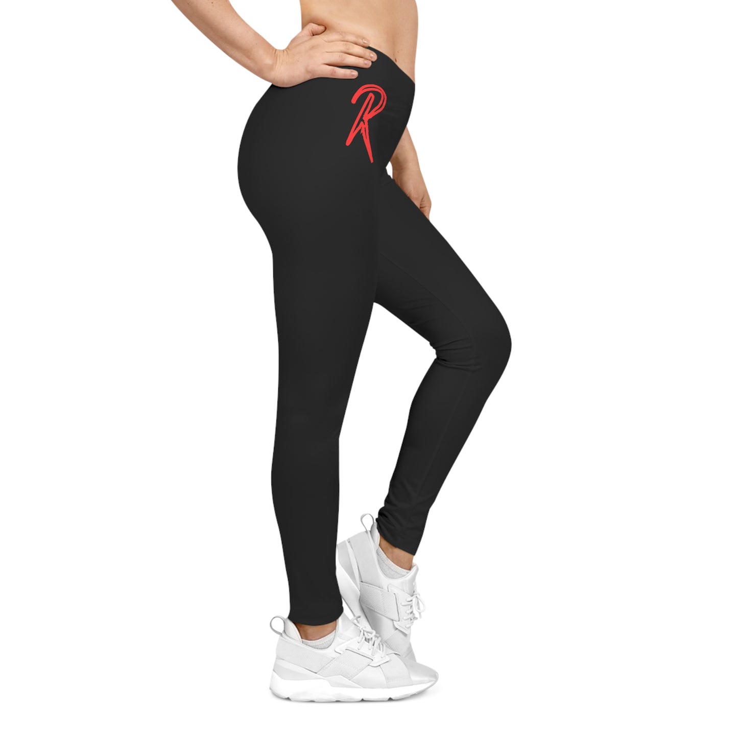 Black Graphic Women's Leggings Red Ript Wear