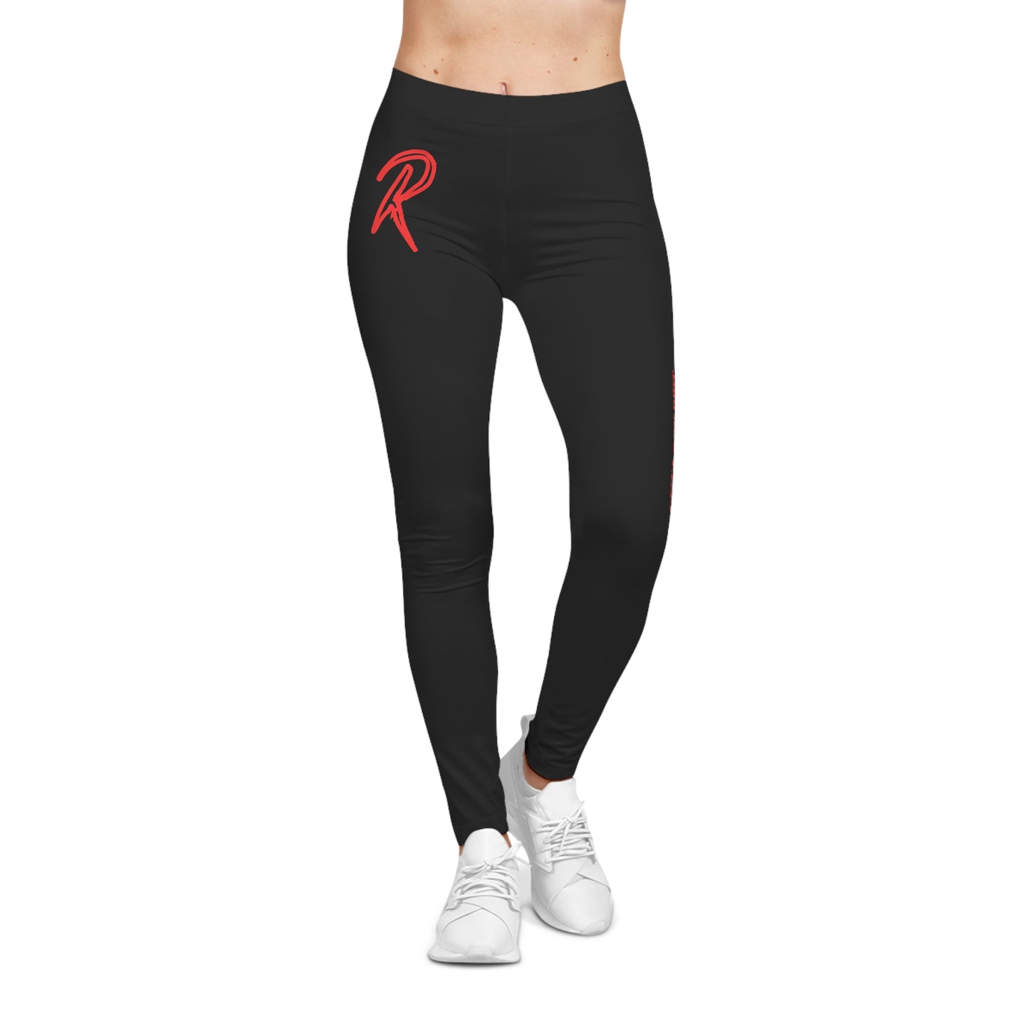 Black Graphic Women's Leggings Red Ript Wear