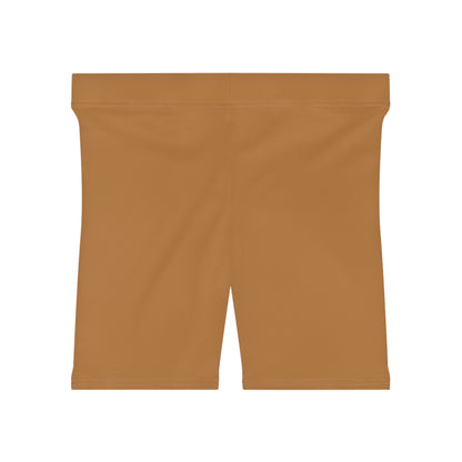 Ript Wear Women's Brown Biker Shorts — 'RIPT WEAR' Logo Athletic Shorts