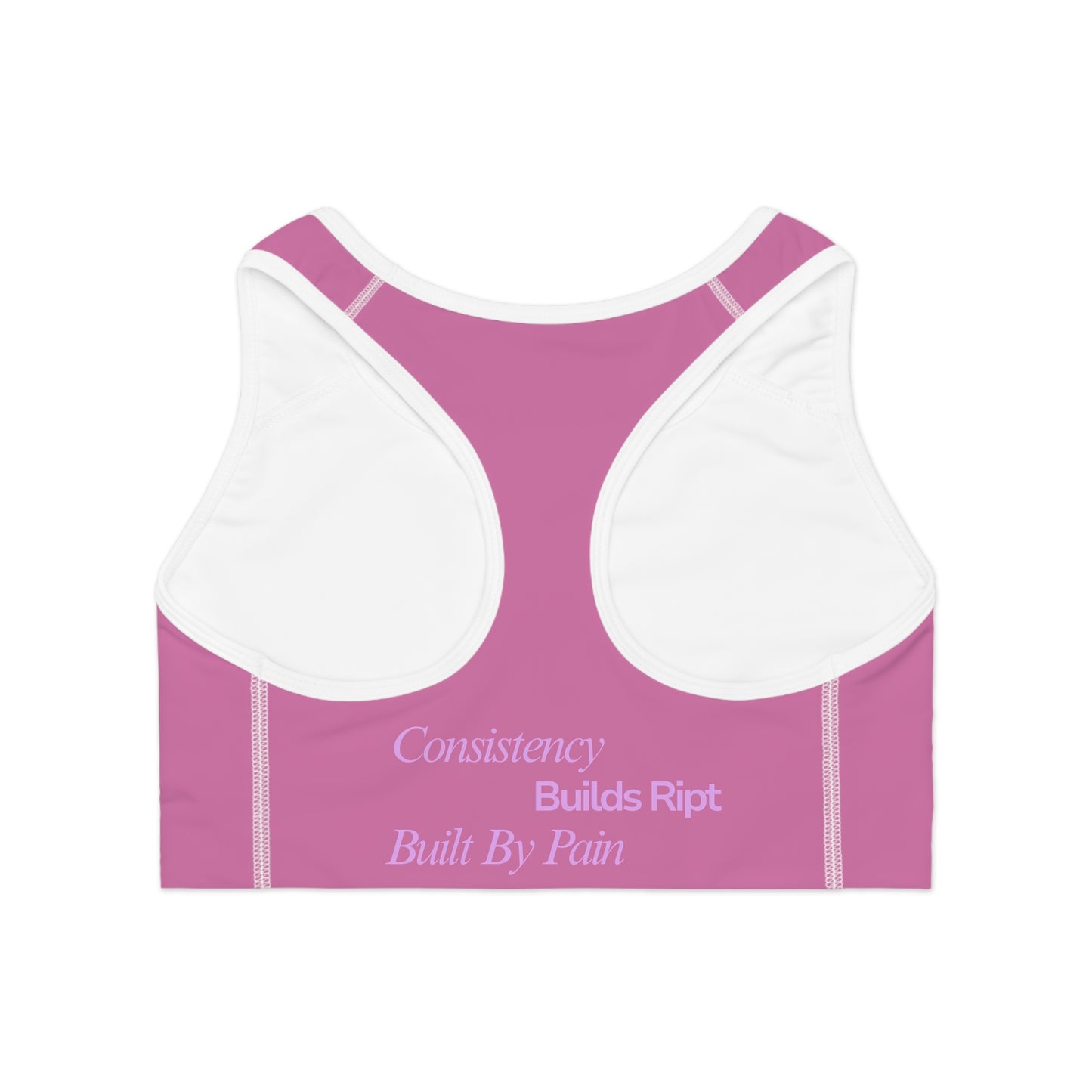 Wear Pink Performance Sports Bra — 'RIPT WEAR' Blue Logo Athletic Crop