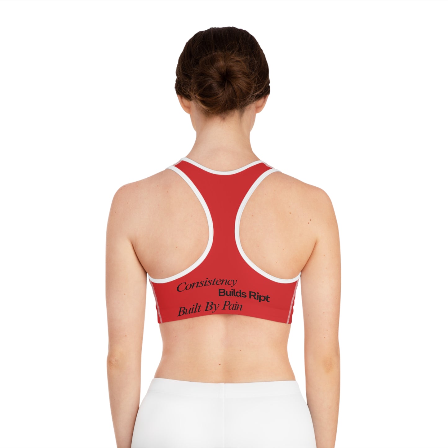 Ript Wear Red/Black Performance Sports Bra — 'RIPT WEAR' Black Logo Athletic Crop