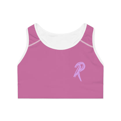 Wear Pink Performance Sports Bra — 'RIPT WEAR' Blue Logo Athletic Crop