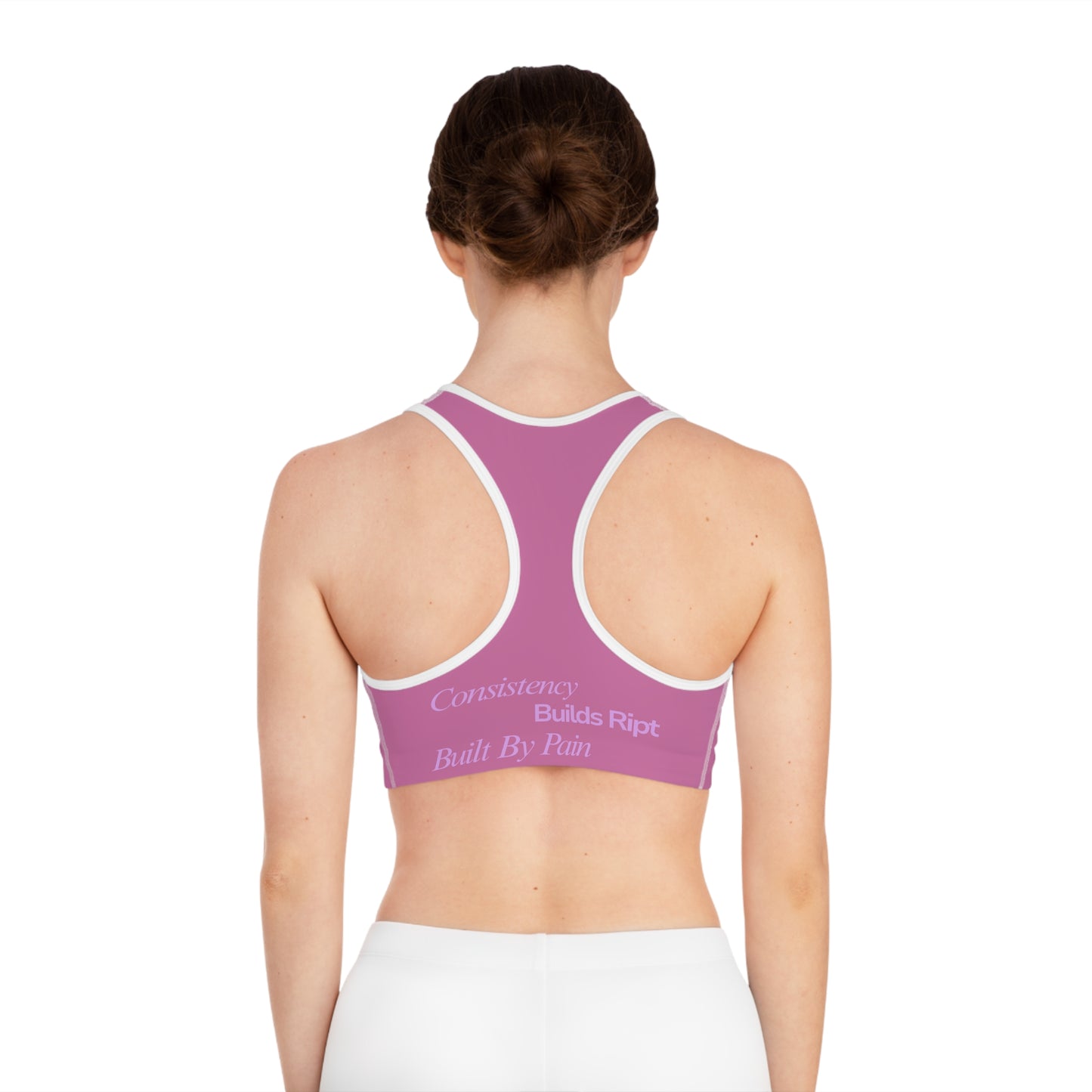 Wear Pink Performance Sports Bra — 'RIPT WEAR' Blue Logo Athletic Crop