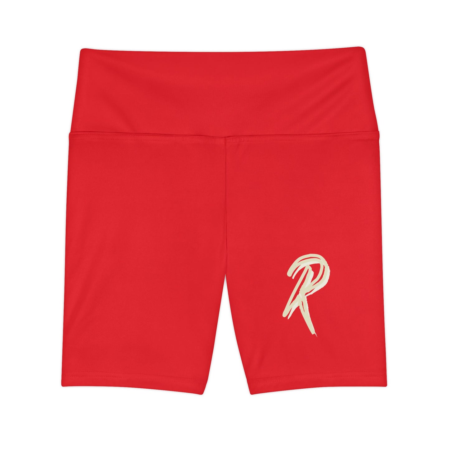 RED RIPT Logo Women's High-Waist Workout Shorts — Athletic Biker Shorts