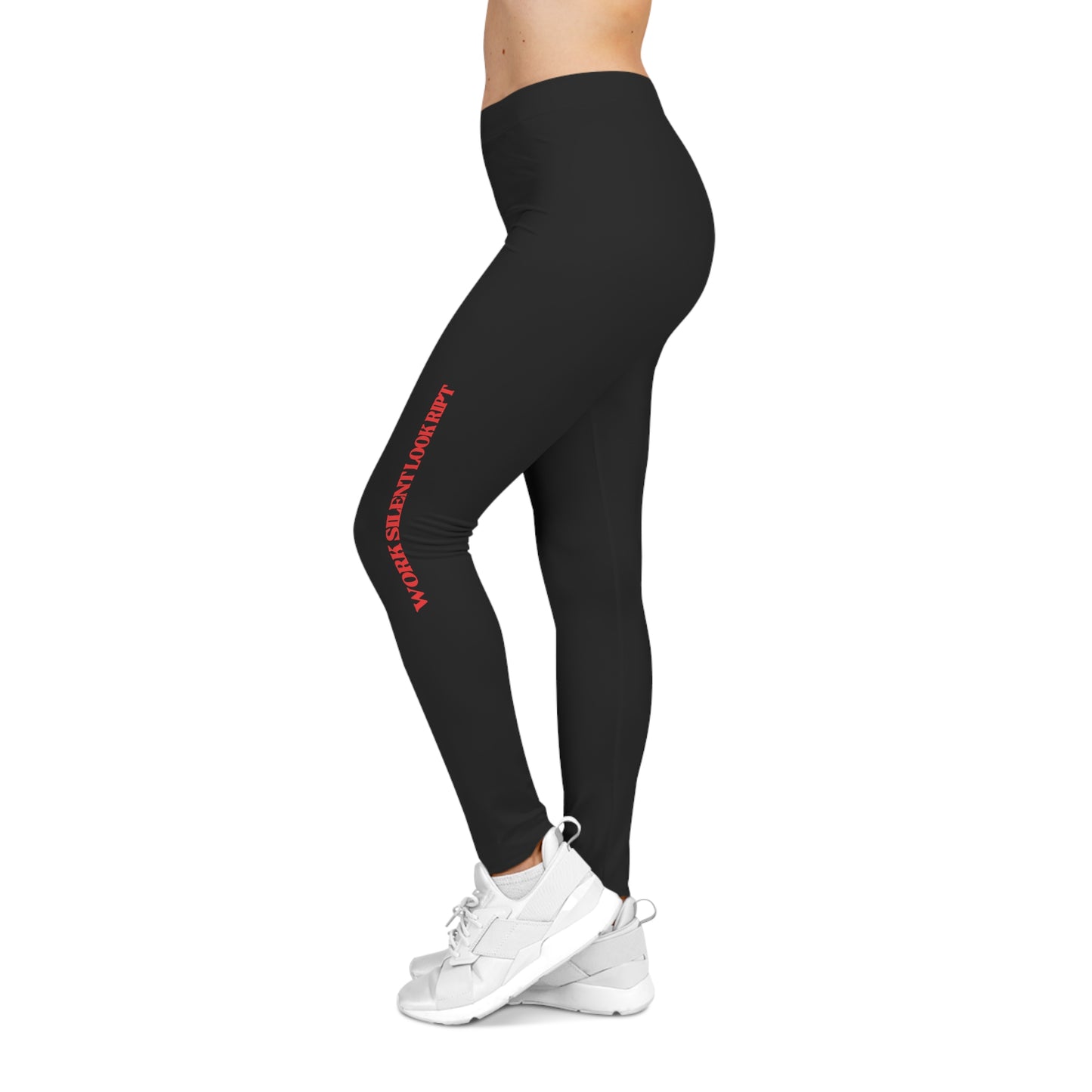 Black Graphic Women's Leggings Red Ript Wear