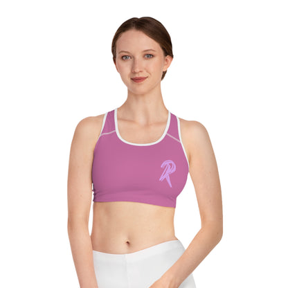 Wear Pink Performance Sports Bra — 'RIPT WEAR' Blue Logo Athletic Crop