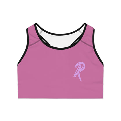 Wear Pink Performance Sports Bra — 'RIPT WEAR' Blue Logo Athletic Crop