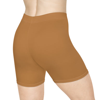 Ript Wear Women's Brown Biker Shorts — 'RIPT WEAR' Logo Athletic Shorts