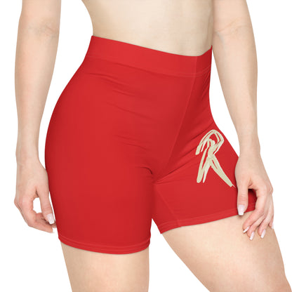 Red Ript Wear Women's Brown Biker Shorts — 'RIPT WEAR' Logo Athletic Shorts