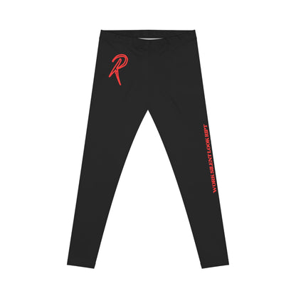 Black Graphic Women's Leggings Red Ript Wear