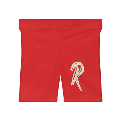 Red Ript Wear Women's Brown Biker Shorts — 'RIPT WEAR' Logo Athletic Shorts