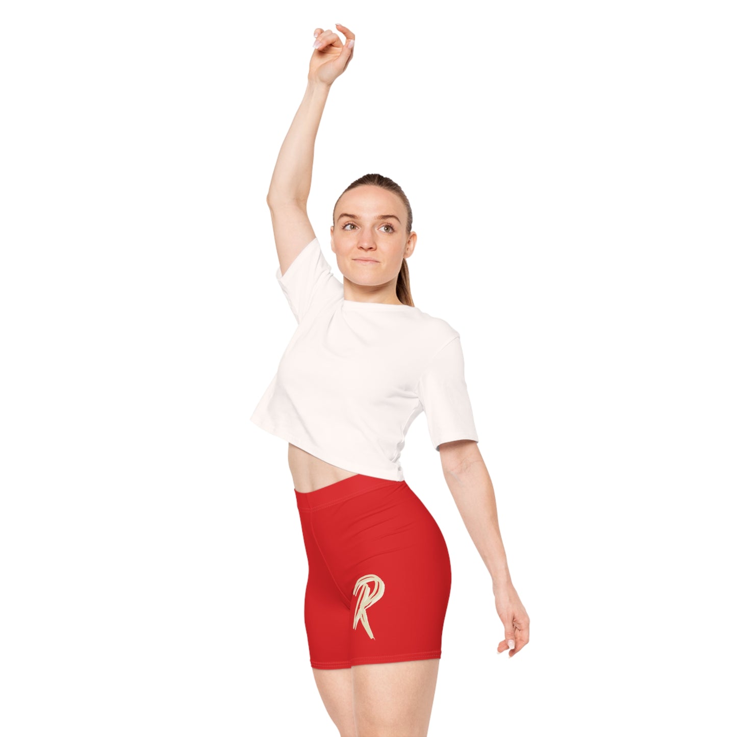 Red Ript Wear Women's Brown Biker Shorts — 'RIPT WEAR' Logo Athletic Shorts