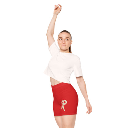 Red Ript Wear Women's Brown Biker Shorts — 'RIPT WEAR' Logo Athletic Shorts