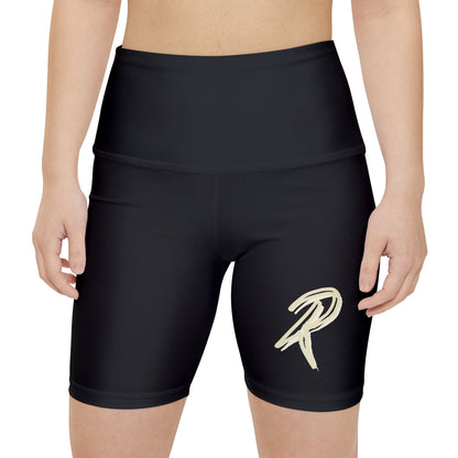 RIPT Logo Women's High-Waist Workout Shorts — Athletic Biker Shorts