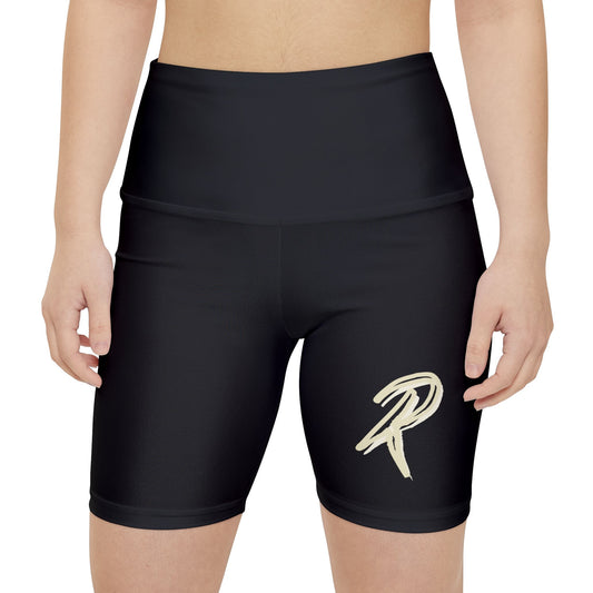 RIPT Logo Women's High-Waist Workout Shorts — Athletic Biker Shorts