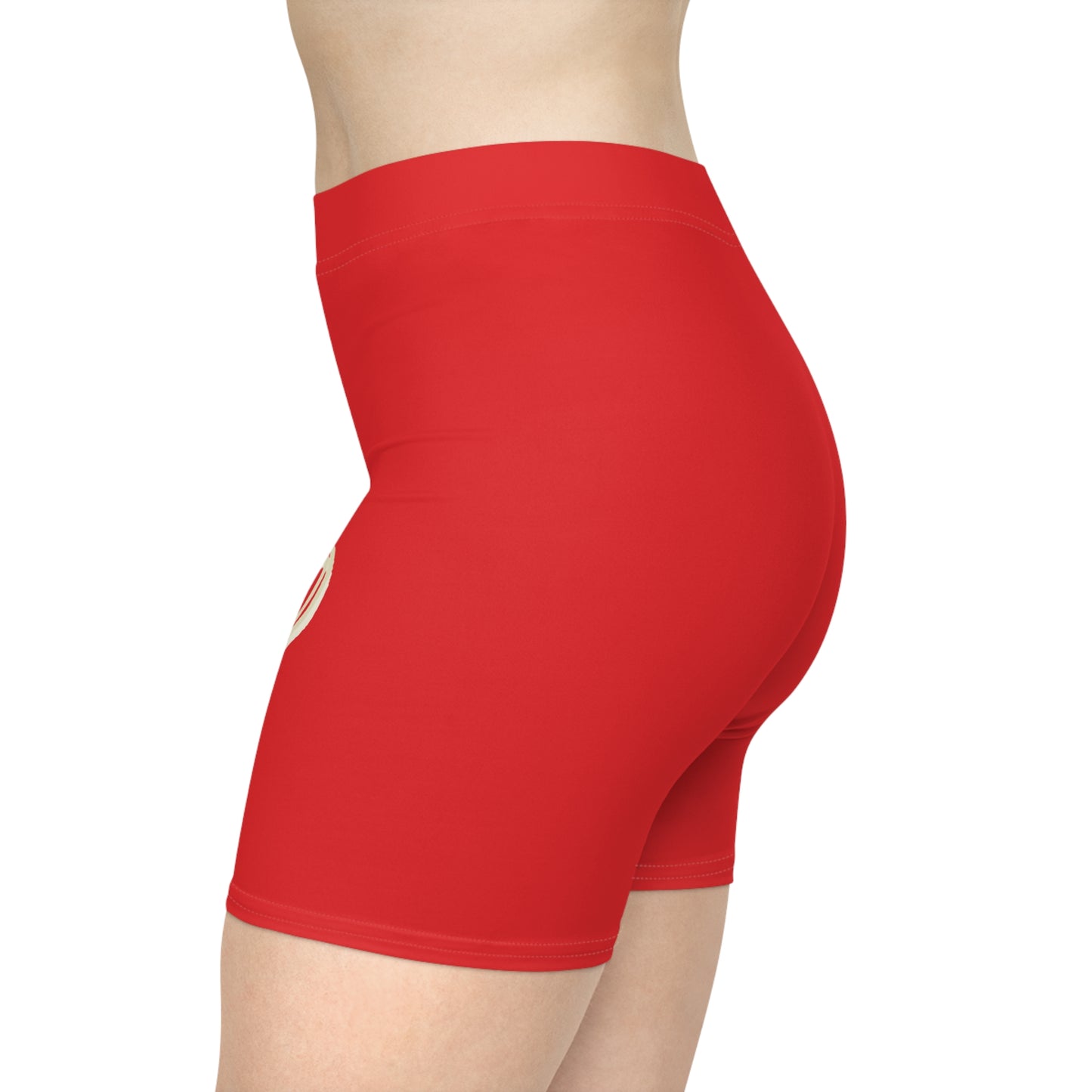 Red Ript Wear Women's Brown Biker Shorts — 'RIPT WEAR' Logo Athletic Shorts