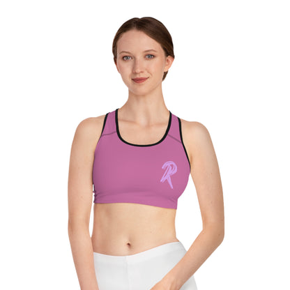 Wear Pink Performance Sports Bra — 'RIPT WEAR' Blue Logo Athletic Crop