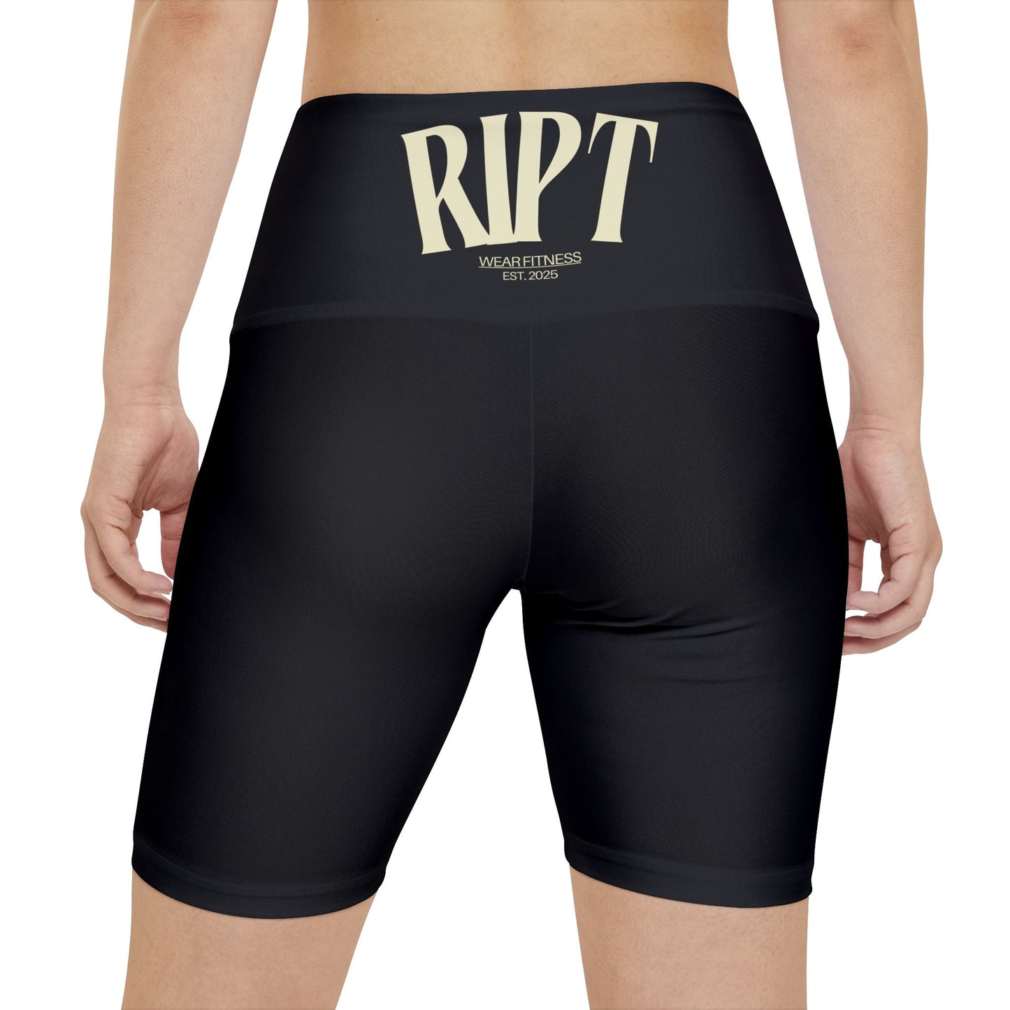 RIPT Logo Women's High-Waist Workout Shorts — Athletic Biker Shorts