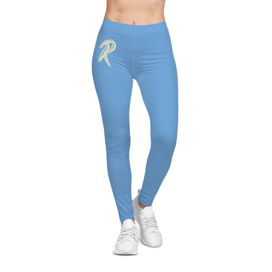Blue Graphic Women's Leggings Cream Ript Wear